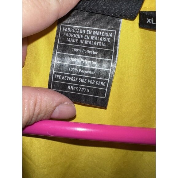 Vintage FOX Windbreaker Jacket Men’s Black Yellow Polyester Sz XL Reflective - Picture 6 of 9